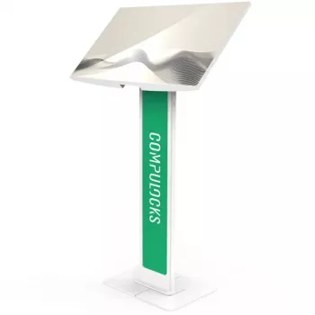 Compulocks Brandable VESA Floor Stand for Screens Up to 32 Inches White