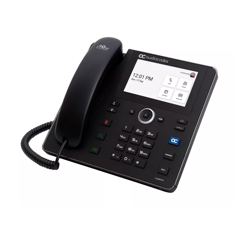 AudioCodes Teams C455HD IP-Phone PoE GbE black, IP Phone, Black, Wired handset, Android, SIP info, 8 lines