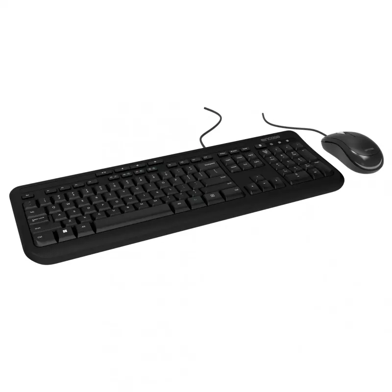 Incase Designed by Microsoft Wired Desktop 600 keyboard Mouse included Universal USB QWERTY French Black