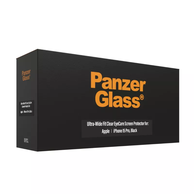 PanzerGlass EyeCare Screen Protector iPhone 15 Pro Ultra-Wide Fit Shock Resistant
