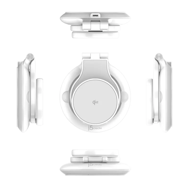 j5create Qi2 3-in-1 Magnetic Foldable Wireless Charging Station Indoor USB Smartwatch Headphones Smartphone