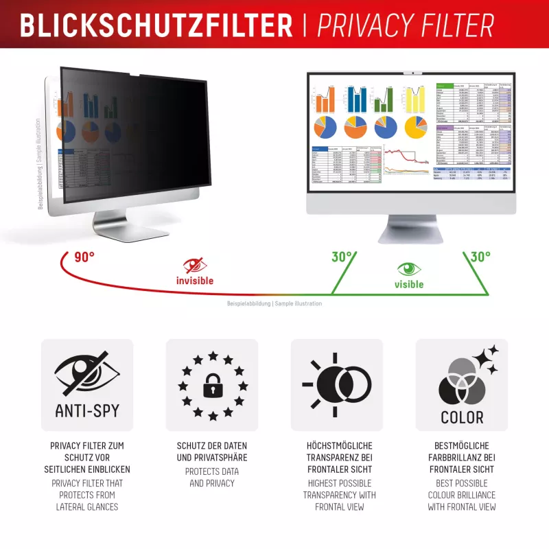 Displex PRIVACY SAFE removable 2-way privacy filter for iMac 24 inch M1 (2021)/ M3 (2023)/ M4 (2024)