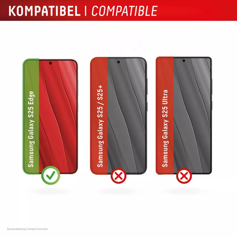 Displex Premium Screen Protector (Full Cover, 10H) for Samsung Galaxy S25 Edge, Eco Mounting Frame, Full Cover