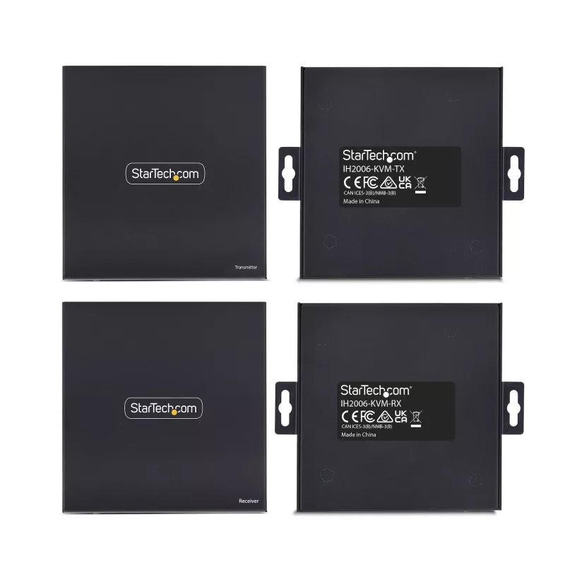 StarTech.com HDMI KVM Extender Over IP Network, 4K 60Hz, Driverless, HDMI and USB Over Ethernet/CAT6, AVoIP, Transmitter and Receiver Kit, Includes Mounting Kits