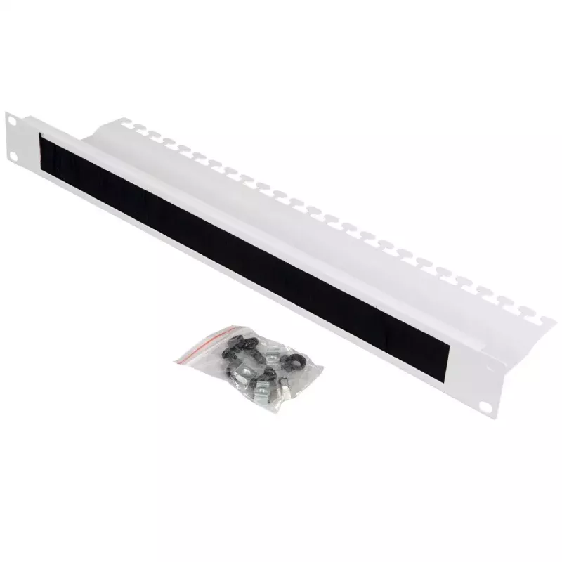 Cable duct ROLINE 10-inch cable entry with brush strip 1U grey