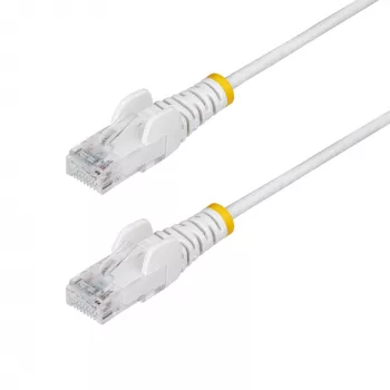 StarTech.com 1m White Slim CAT6 Ethernet Cable, Snagless, 100W PoE, UTP, LSZH, 28AWG Pure Bare Copper Wire, Slim RJ45 Network Patch Cord w/Strain Reliefs, Individually Tested