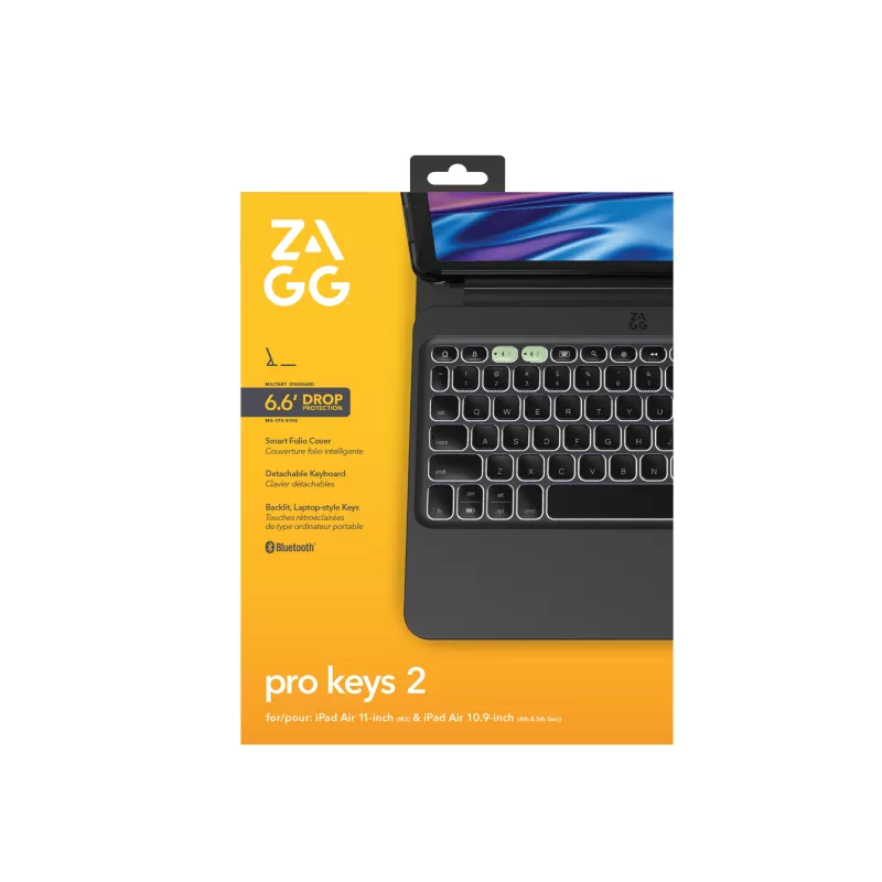 ZAGG Pro Keys 2 Bluetooth Keyboard QWERTZ German Black for iPad Air 11