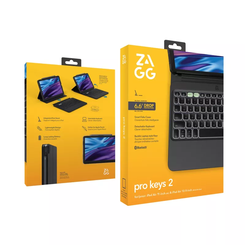 ZAGG Pro Keys 2 Bluetooth Keyboard QWERTZ German Black for iPad Air 11