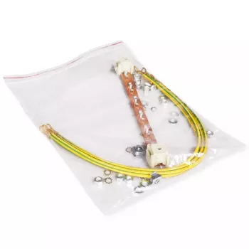 ROLINE 220mm Rack Earthing Kit with 6 Grounding Cables, Green/Yellow, for 19 inch Cabinets