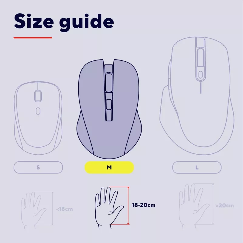 Mouse Trust 25673 Universal Ambidextrous Bluetooth 3200 DPI 9 Buttons