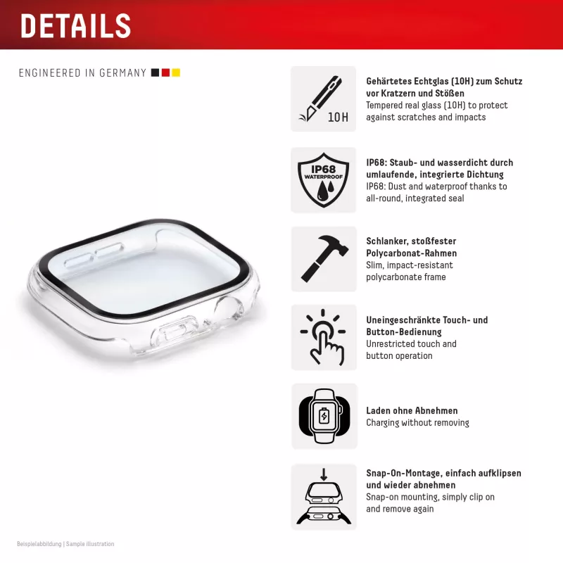 Full Body Protector e.v.i. DISPLEX Apple Series 10 42mm Transparent — full-coverage protective film for Apple Watch Series 10 42mm
