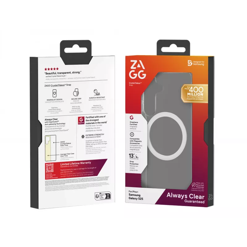 Cover ZAGG Crystal Palace Snap Samsung Galaxy S25 Transparent