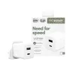PanzerGlass empower™ by ® Turbo 35W Charger incl. USB-C + USB-A | UK Plug| Silver White