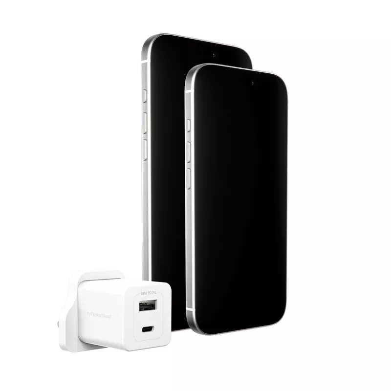 PanzerGlass empower™ by ® Turbo 35W Charger incl. USB-C + USB-A | UK Plug| Silver White