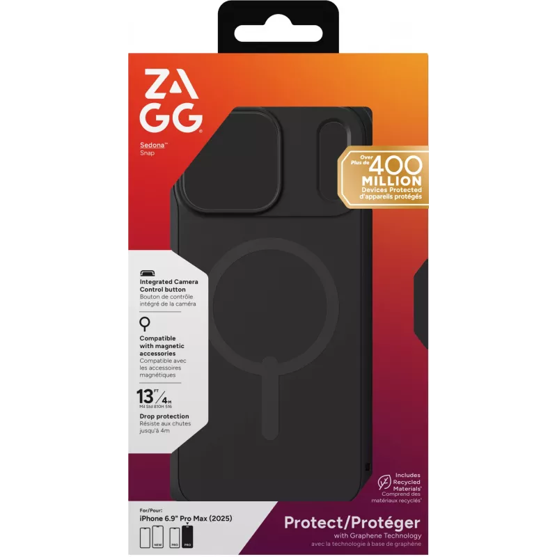 ZAGG Sedona Snap Case For Apple iPhone 17 Pro Max Flood Black