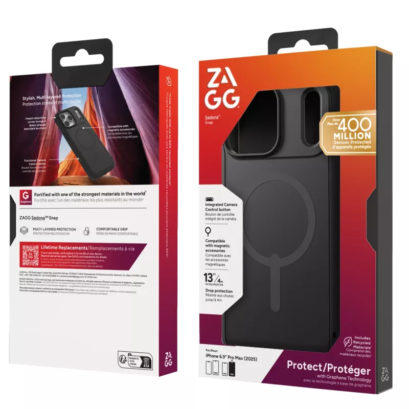 ZAGG Sedona Snap Case For Apple iPhone 17 Pro Max Flood Black