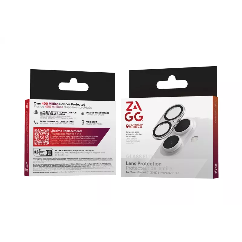 InvisibleShield Glass Elite Lens Protection For Apple iPhone 17/16/16+ Black