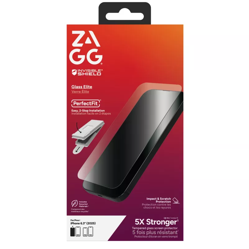 InvisibleShield Glass Elite Screen Protector Apple iPhone 17 Break Resistant Scratch Resistant