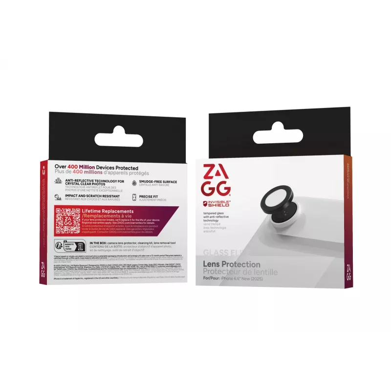 InvisibleShield Glass Elite (CameraRings) Lens Protection For Apple iPhone 17 Air Black