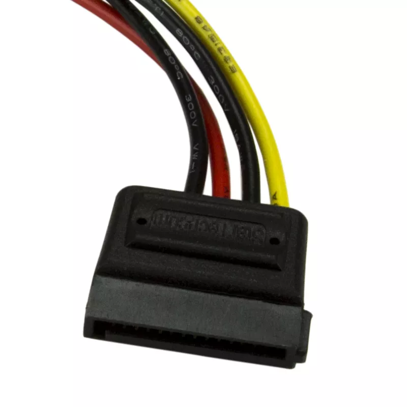 StarTech.com 6in 4 Pin LP4 to SATA Power Cable Adapter, Molex (4-pin), SATA 15-pin, 0.152 m, Male, Straight, Straight