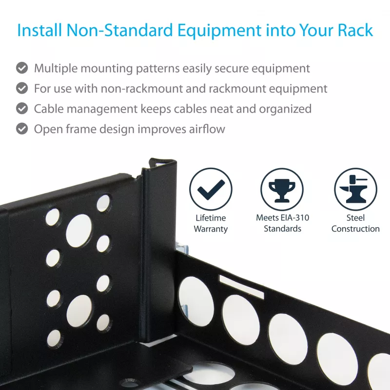 StarTech.com 2U Fixed 19 inch Adjustable Depth Universal Server Rack Rails