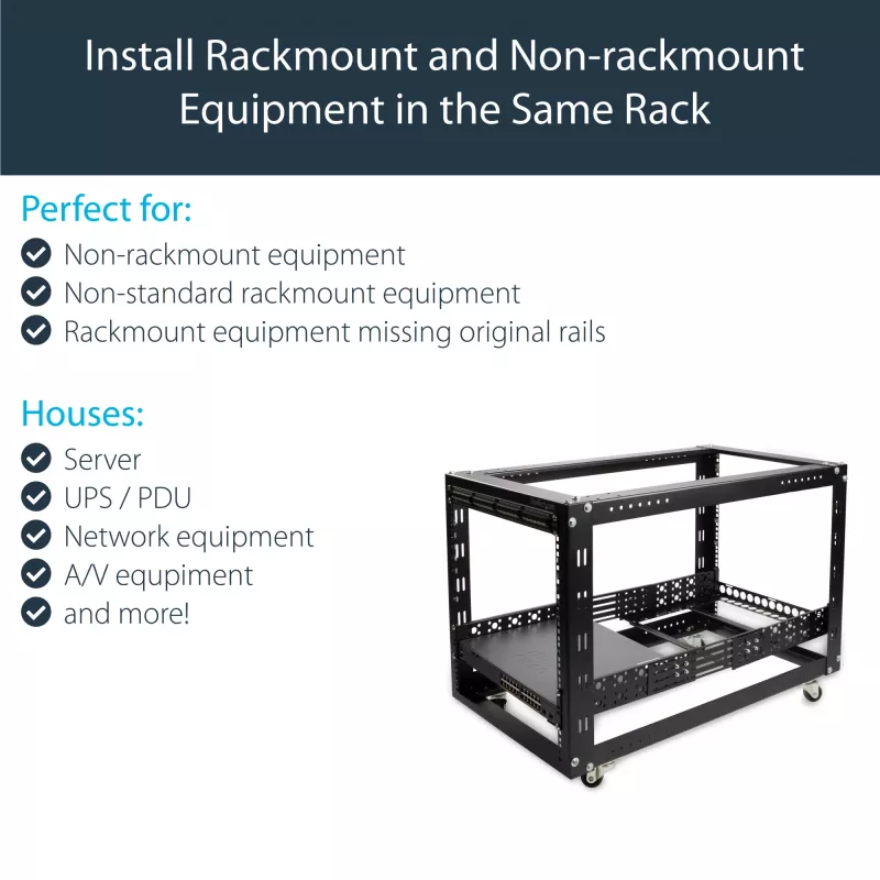 StarTech.com 2U Fixed 19 inch Adjustable Depth Universal Server Rack Rails