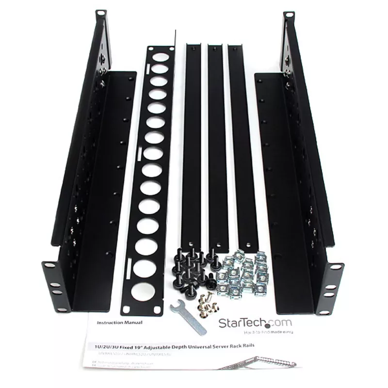 StarTech.com 2U Fixed 19 inch Adjustable Depth Universal Server Rack Rails