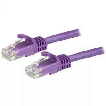 StarTech.com 15m CAT6 Ethernet Cable - Purple CAT 6 Gigabit Ethernet Wire -250MHz 100W PoE RJ45 UTP Network/Patch Cord Snagless w/Strain Relief Individually Tested