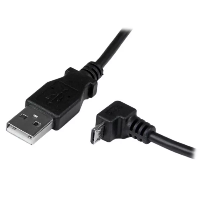 StarTech.com 2m Micro USB Cable - A to Down Angle Micro B, 2 m, USB A, Micro-USB B, USB 2.0, 0.48 Gbit/s, Black