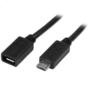 StarTech.com Micro-USB Extension Cable - M/F - 0.5m (20in), 0.5 m, Micro-USB B, Micro-USB B, USB 2.0, 0.48 Gbit/s, Black
