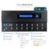 StarTech.com Standalone 1 to 15 USB Thumb Drive Duplicator and Eraser, Multiple USB Flash Drive Copier, System and File and Whole-Drive Copy at 1.5 GB/min, Single and 3-Pass Erase, LCD Display - TAA