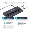 StarTech.com Standalone 1 to 15 USB Thumb Drive Duplicator and Eraser, Multiple USB Flash Drive Copier, System and File and Whole-Drive Copy at 1.5 GB/min, Single and 3-Pass Erase, LCD Display - TAA