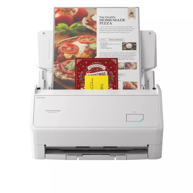 ADF document scanner Ricoh ScanSnap iX2400 — A4, 600 x 600 DPI, 45 ppm, 100-sheet ADF, Dual CIS, White