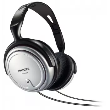 Philips Indoor Corded TV Headphone SHP2500/10, Wired, 15 - 22000 Hz, Music, 909 g, Headphones, Black, Silver