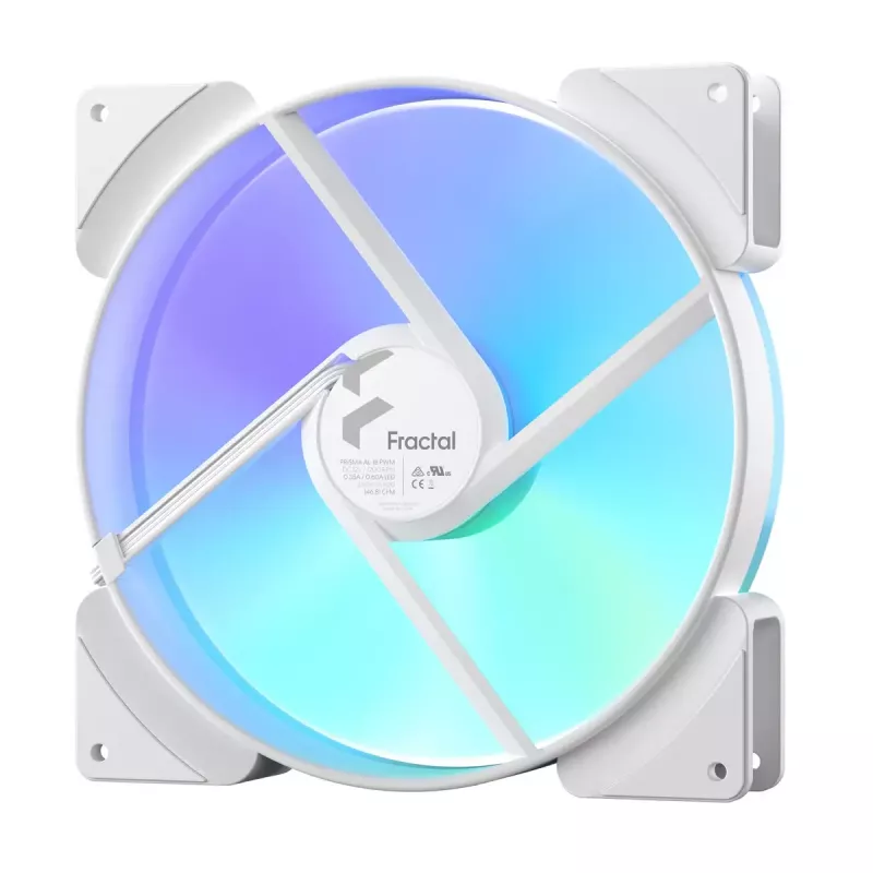 Fractal Design Prisma AL-18 ARGB PWM Case Fan, 180 mm, White