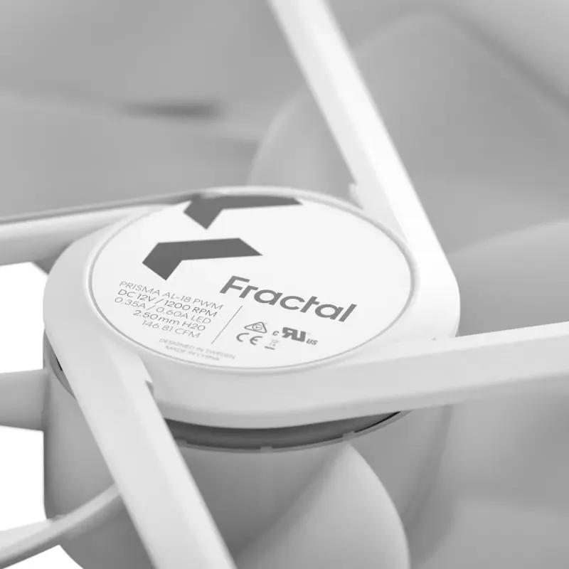 Fractal Design Prisma AL-18 ARGB PWM Case Fan, 180 mm, White