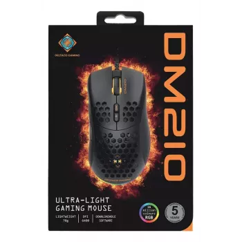 Gaming Mouse Deltaco DM210 Wired Ultrathin RGB Black