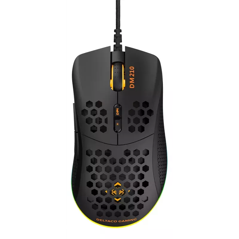 Gaming Mouse Deltaco DM210 Wired Ultrathin RGB Black