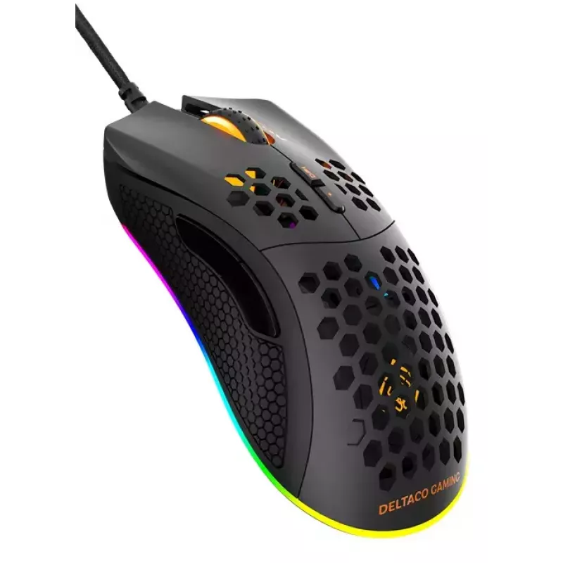 Gaming Mouse Deltaco DM210 Wired Ultrathin RGB Black