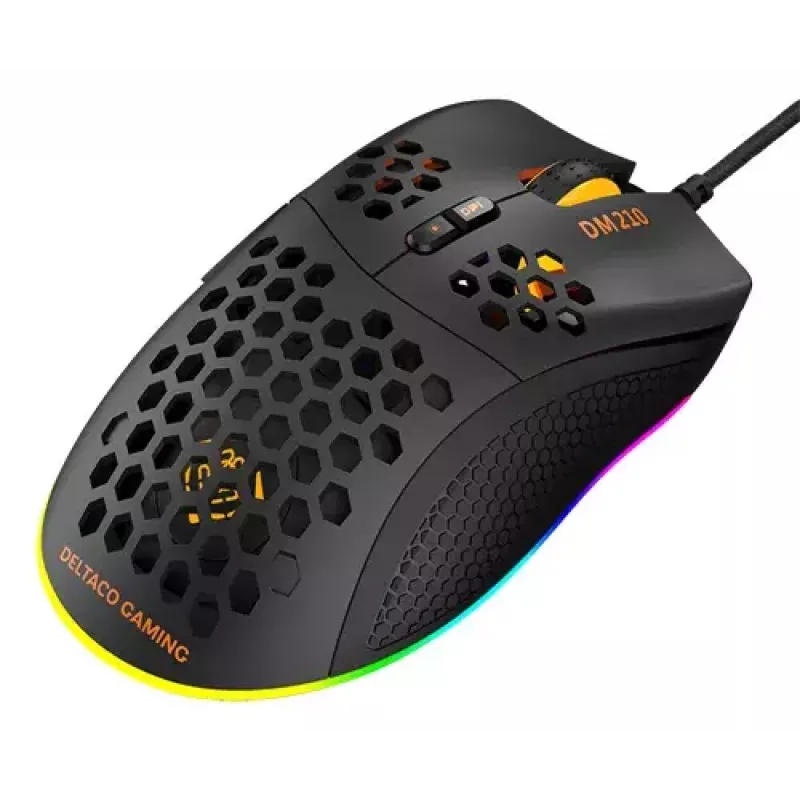 Gaming Mouse Deltaco DM210 Wired Ultrathin RGB Black