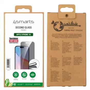 Screen protector 4smarts 541197 for Apple iPhone 16 tempered glass