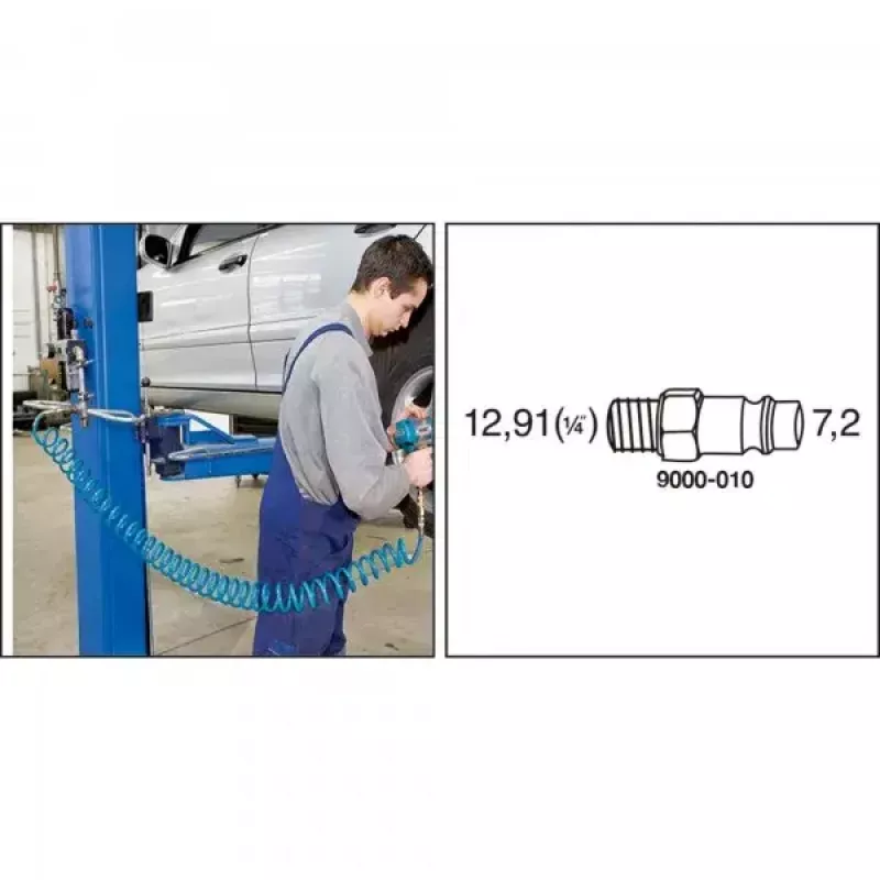 Pneumatic Hose HAZET 9040-7 7.62 m 10 bar Blue