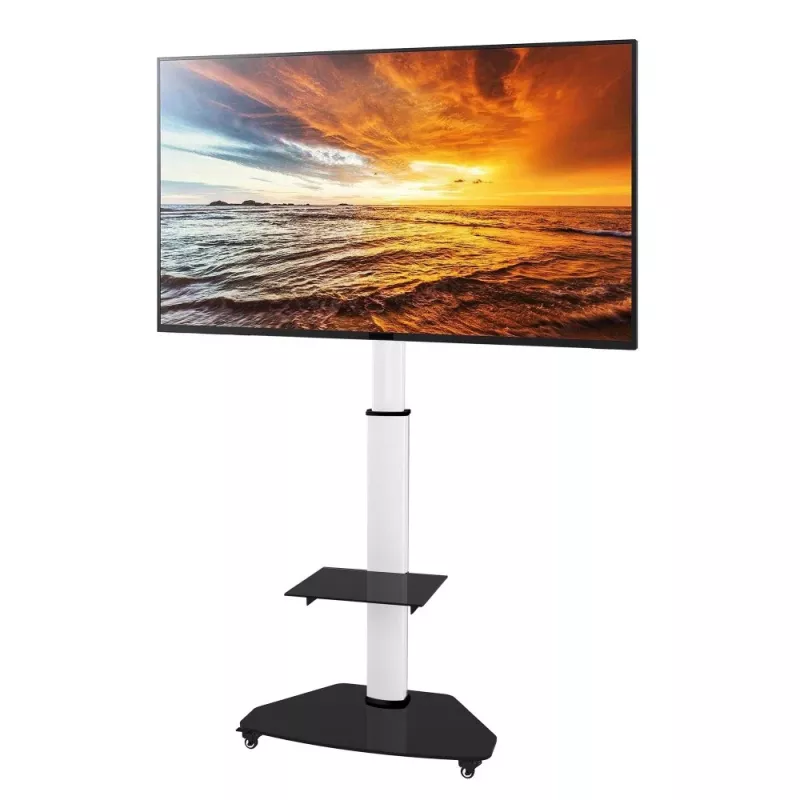 Techly Floor Support with Shelf Trolley TV LCD/LED/Plasma 37-70 inch White