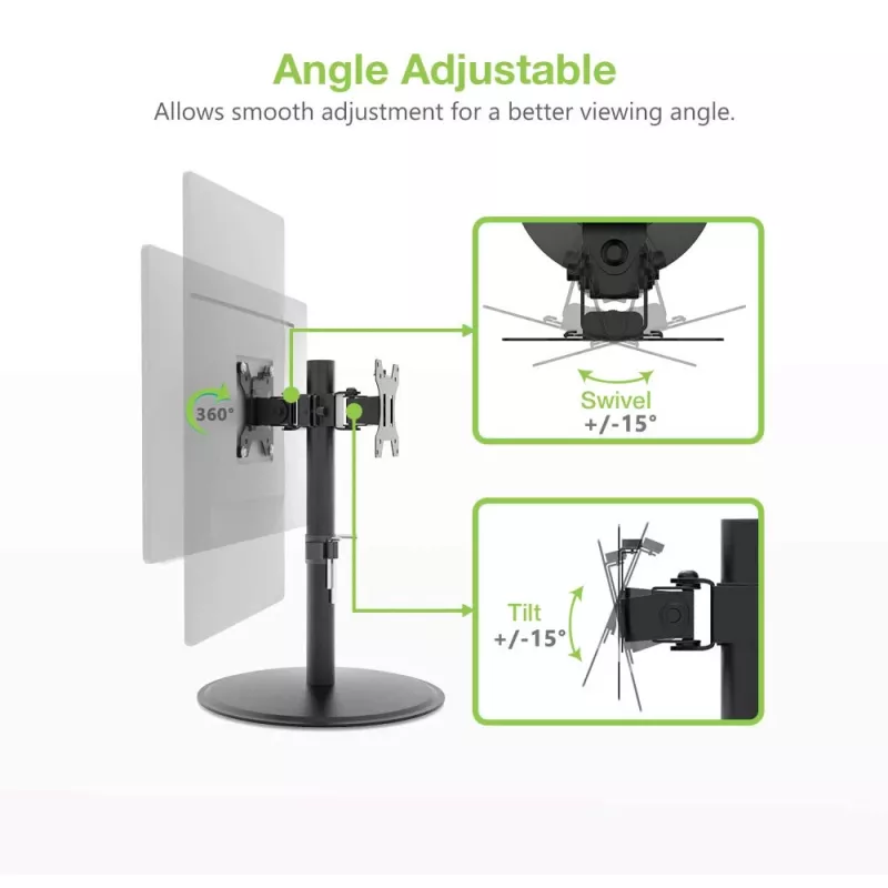 Techly ICA-LCD 402 monitor mount / stand 81.3 cm (32 inch) Desk Black