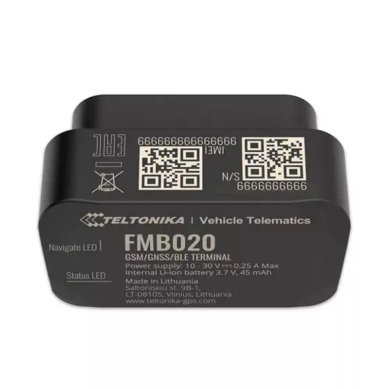 GPS tracker Teltonika FMB020 Car Black Dust resistant 0.128GB