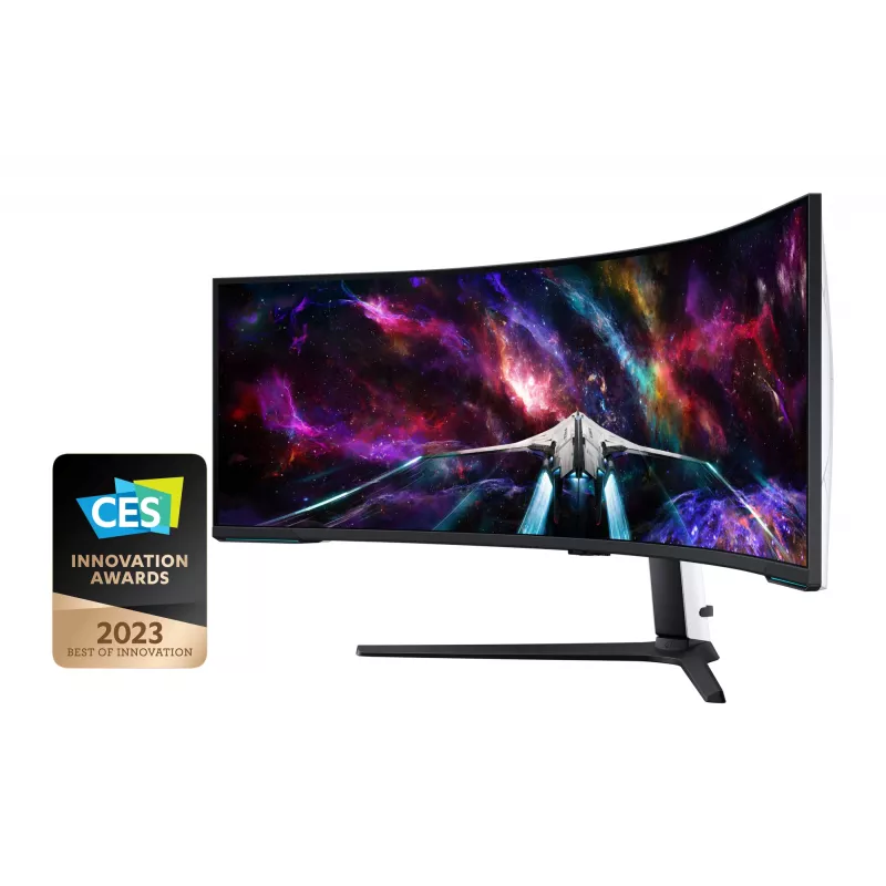 Samsung G95NC computer monitor 144.8 cm (57 inch) 7680 x 2160 pixels Dual UHD QLED White