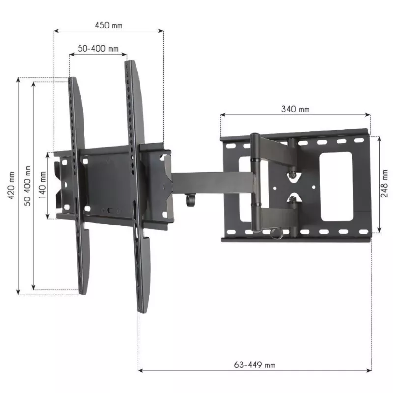 Techly ICA-PLB 148M TV mount/stand 139.7 cm (55 inch) Black