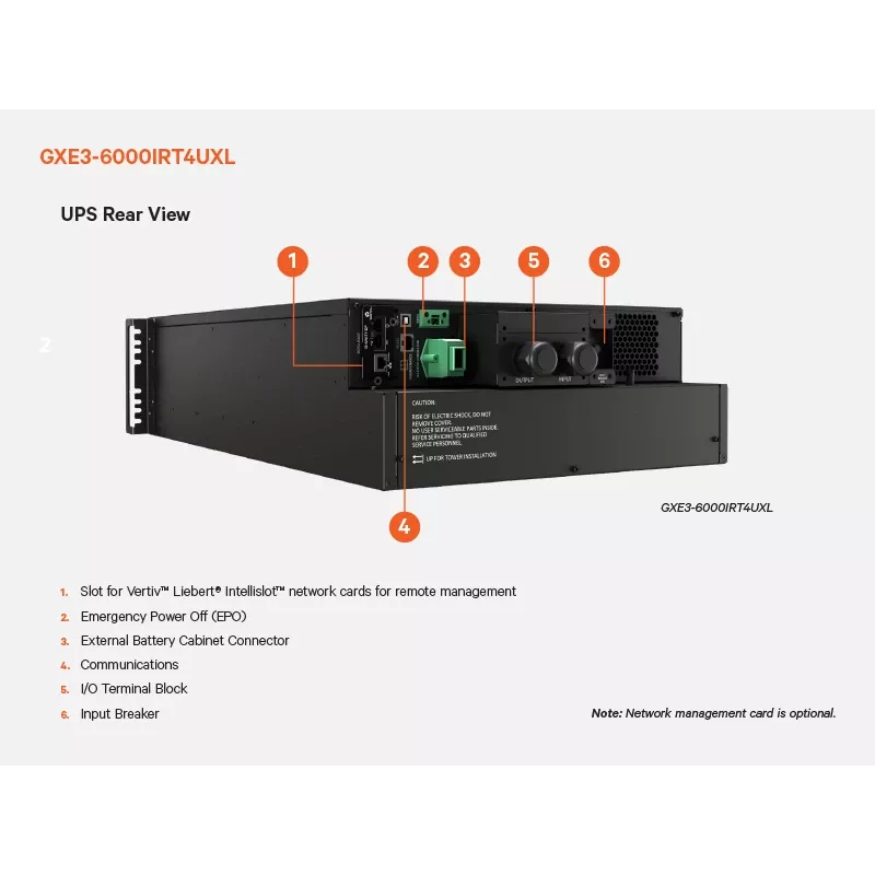Vertiv Liebert GXE3-6000IRT4UXL uninterruptible power supply (UPS) Double-conversion (Online) 6 kVA 6000 W