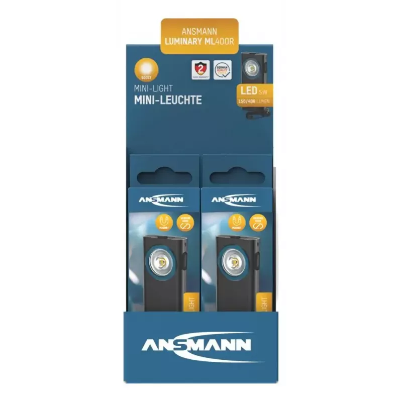 Keychain flashlight Ansmann ML400R Black LED 5W USB rechargeable