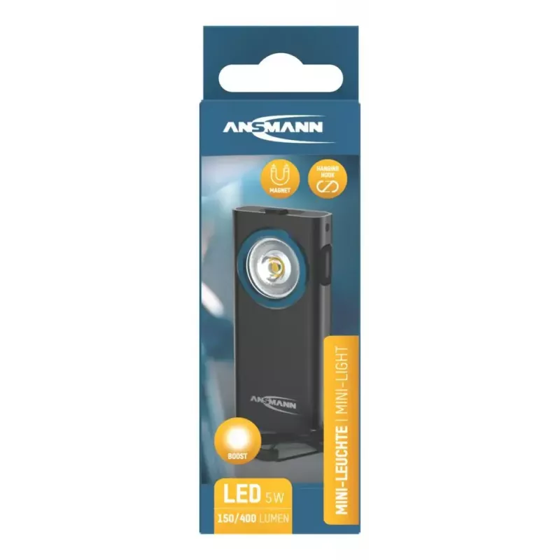 Keychain flashlight Ansmann ML400R Black LED 5W USB rechargeable